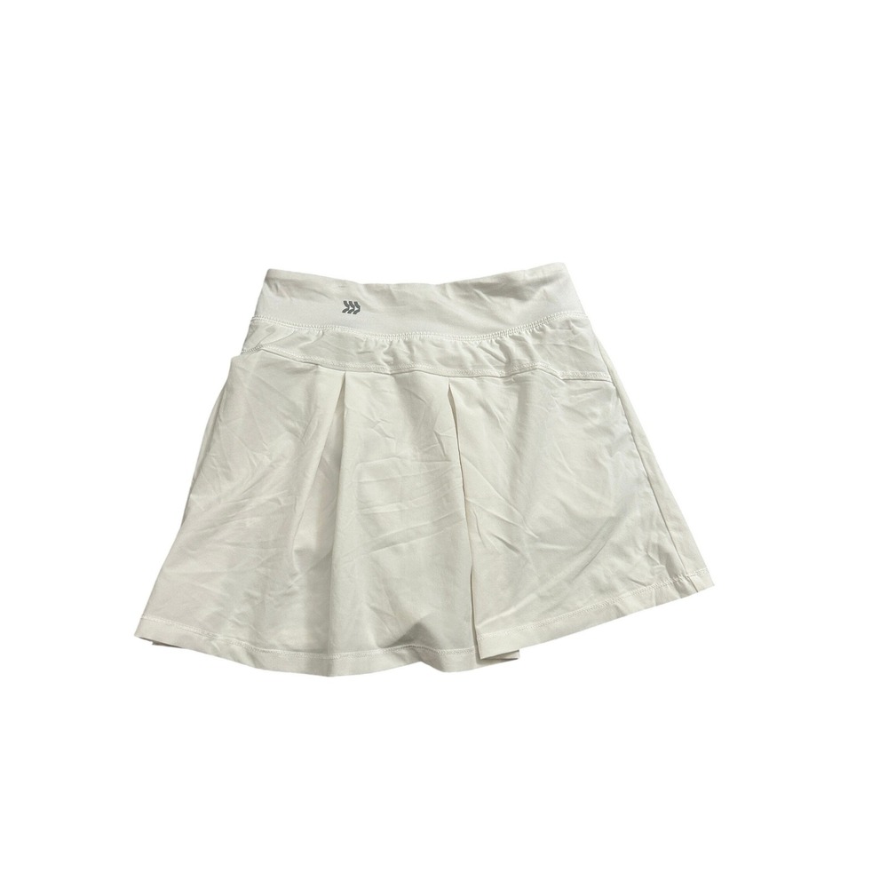 All‎ In Motion Athletic Skort Girls Size L 10/12 White Excellent Pleated Tennis